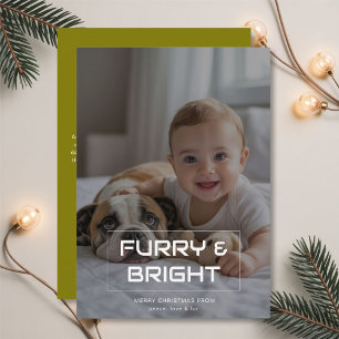 Carte de Noël familiale ludique et chaleureuse Fur