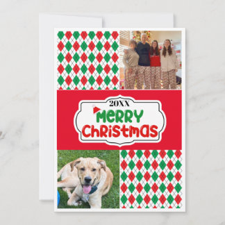 Carte de Noël familiale lumineuse et festive