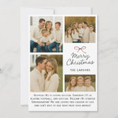 Carte de Noël familiale simple avec ruban (Devant)