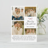 Carte de Noël familiale simple avec ruban (Debout devant)