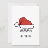 Carte de Noël | Famille de quatre Santa Hat (Devant)