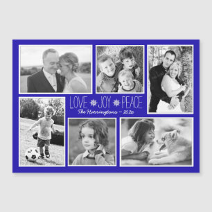 Carte de Noël Famille Magnétique avec Six Photos