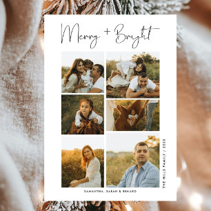 Carte de Noël Famille Minimaliste Joyeuse et Lumin