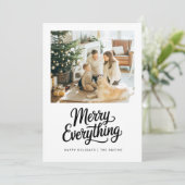 Carte de Noël Famille Moderne Minimaliste Joyeux T (Debout devant)