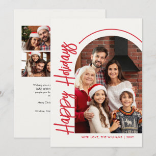 Carte de Noël Famille Photo Joyeuses Fêtes Arche