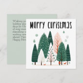 Carte de Noël Famille Pine d'hiver (Devant / Derrière)