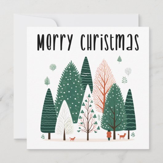 Carte de Noël Famille Pine d'hiver (Devant)
