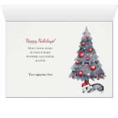 Carte de Noël Famille Pingouin Cute (Intérieur Horizontal (Bas))