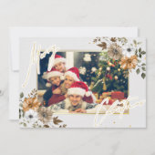 Carte de Noël Famille Rustique Élégante avec 3 Pho (Devant)