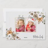 Carte de Noël Famille Rustique Élégante avec 3 Pho (Dos)