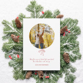 Carte de Noël fantaisiste avec un ruban rouge