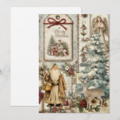 Carte de Noël fantaisiste rustique vintage du Père (Devant / Derrière)