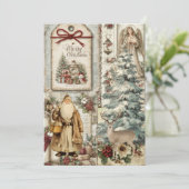 Carte de Noël fantaisiste rustique vintage du Père (Debout devant)