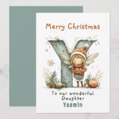 Carte de Noël Fée Cute Personnalisée À La Fille (Devant / Derrière)