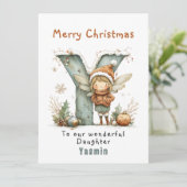 Carte de Noël Fée Cute Personnalisée À La Fille (Debout devant)