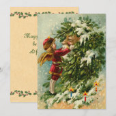 Carte de Noël féerique de Père Noël d'Allemand (Devant / Derrière)