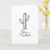 Carte de Noël Feliz Navidad Cactus (Fleur jaune)