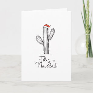 Carte de Noël Feliz Navidad Cactus