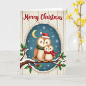 Carte de Noël Fenêtre enneigée (Fleur jaune)