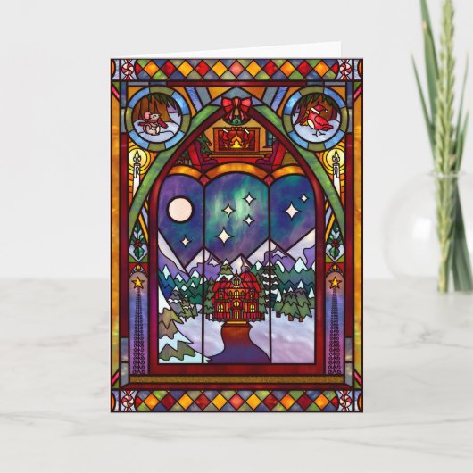Carte de Noël Fenêtres d'Hiver (Devant)