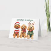 Carte de Noël Festif Aquarelle Cockapoo Chiens (Devant)