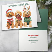 Carte de Noël Festif Aquarelle Cockapoo Chiens