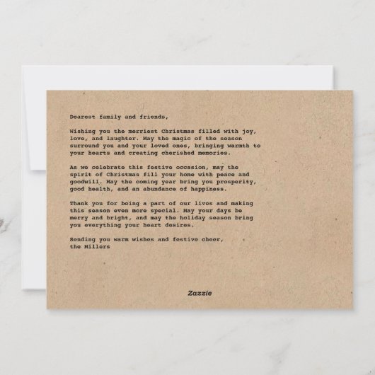 Carte de Noël Festif Postage Timbre (Dos)