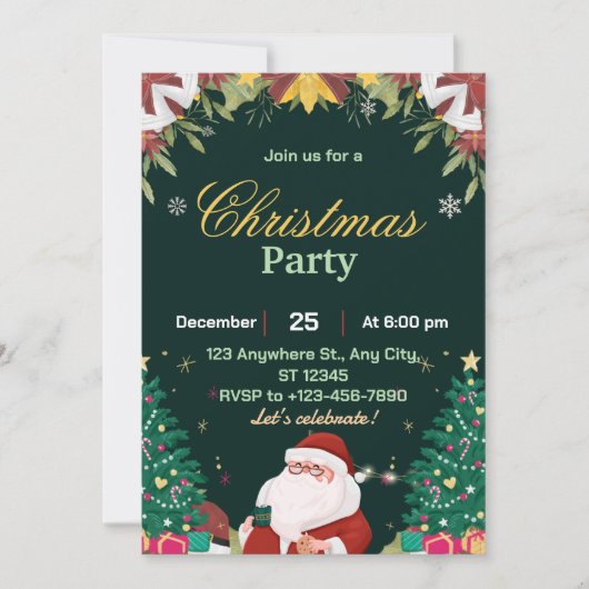 Carte de Noël Festival Minimaliste Imprimable (Devant)