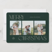Carte de Noël Festive 3 photos (Devant)