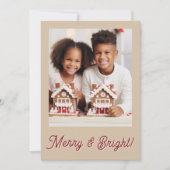 Carte de Noël festive à carreaux Photo (Devant)