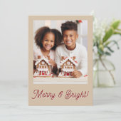 Carte de Noël festive à carreaux Photo (Debout devant)