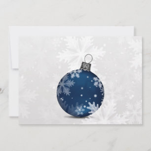 carte de Noël festive argent bleu marine