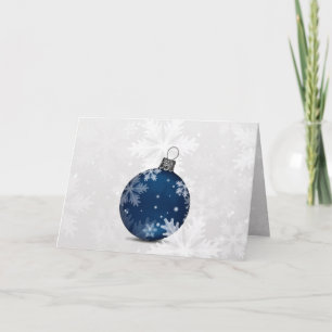 carte de Noël festive argent bleu marine pour entr