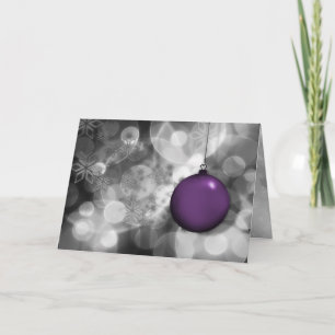 carte de Noël festive argent violet pour entrepris