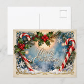 Carte de Noël festive avec éclat (Devant / Derrière)