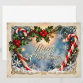 Carte de Noël festive avec éclat (Devant / Derrière)