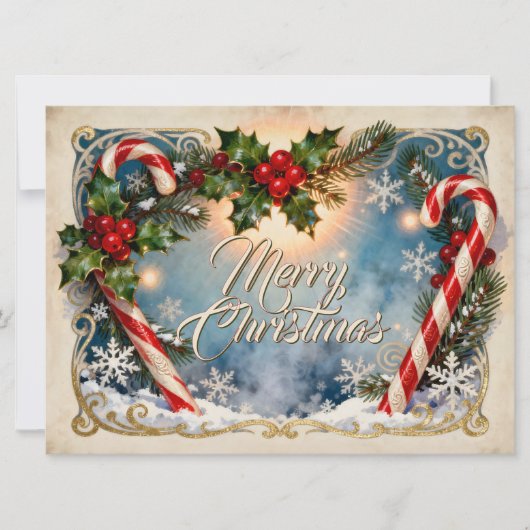 Carte de Noël festive avec éclat (Devant)
