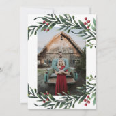 Carte de Noël festive avec feuillage (Dos)