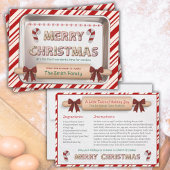 Carte de Noël festive avec recette de biscuits au