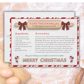 Carte de Noël festive avec recette de biscuits au