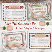 Carte de Noël festive avec recette de biscuits au