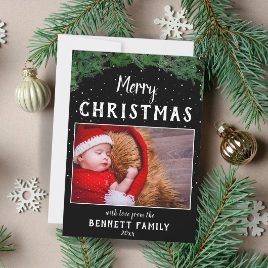 Carte de Noël festive avec texte personnalisable e