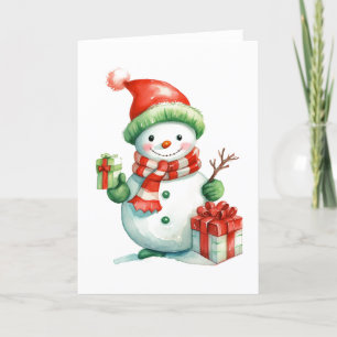 ⛄ Carte de Noël festive Bonhomme de neige – Carte 