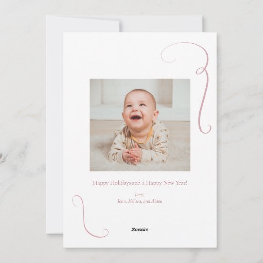 Carte de Noël Festive Bow Ribbon Frame (Dos)