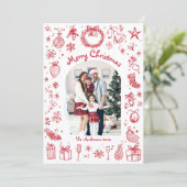 Carte de Noël festive dessinée à la main (Debout devant)