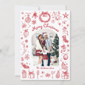 Carte de Noël festive dessinée à la main (Devant)