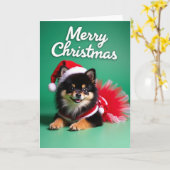 Carte de Noël festive et duveteuse (Fleur jaune)