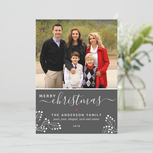 Carte de Noël festive et joyeuse (Debout devant)