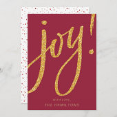 Carte de Noël Festive Gold Red Joy (Devant / Derrière)