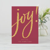 Carte de Noël Festive Gold Red Joy (Debout devant)